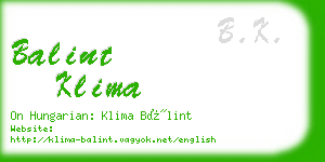 balint klima business card